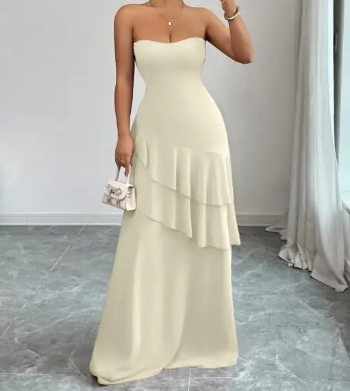 

Women's Dress 2025 Fashion Spring/summer Latest Hot Selling Style Sexy Elegant Temperament Strapless Cake Skirt Women's Clothing