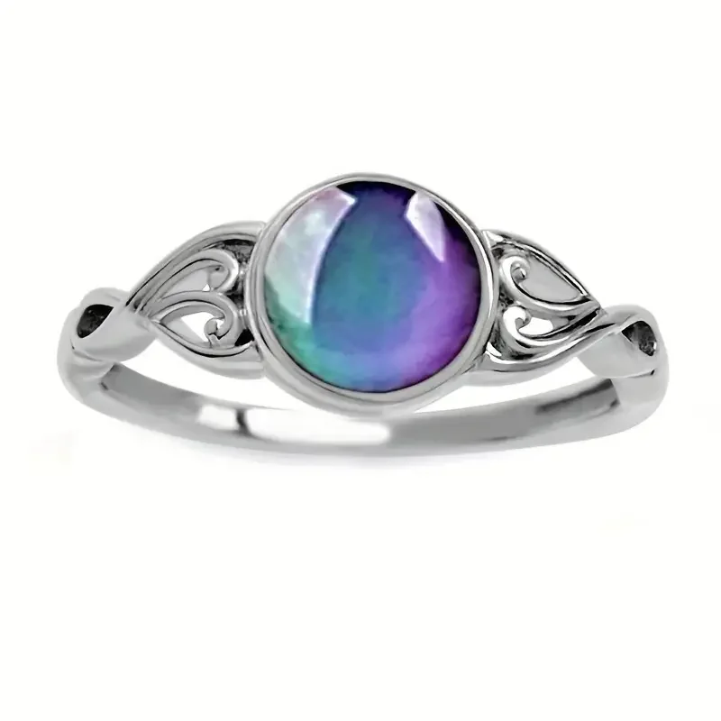 Moon Stone Color Changing Mood Ring, Fashion Jewelry Men's Gift