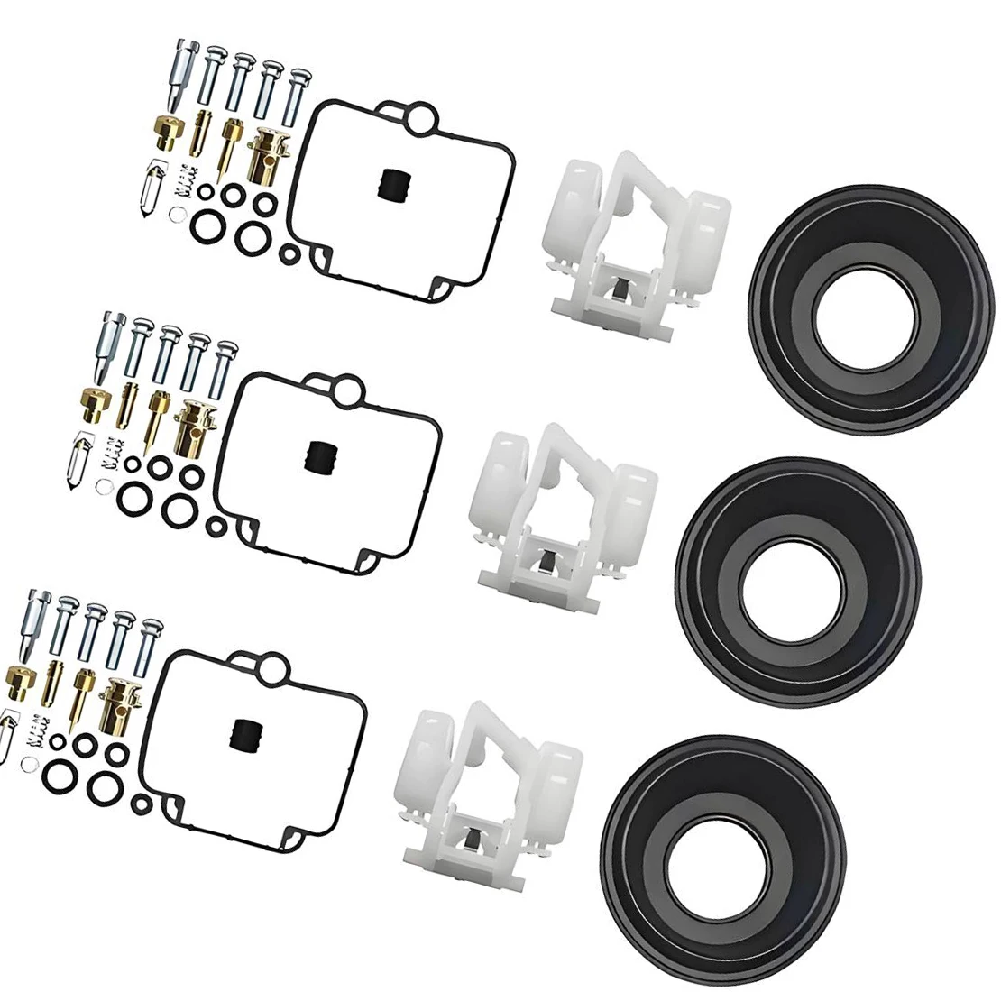 3 Sets Motorcycle Carburetor Carb Repair Rebuild Kit fit for Suzuki GSF1200S GSXR1100 GSXR600W GSXR750