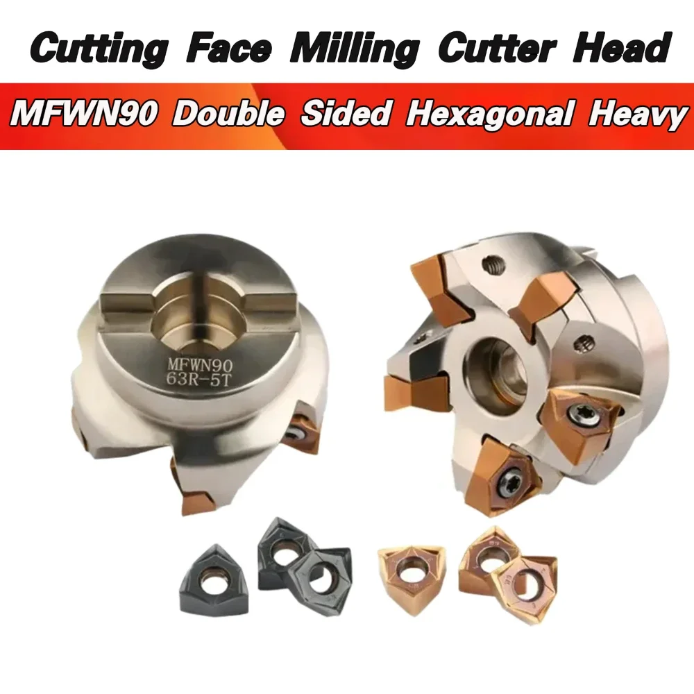 MFWN 90 graden MFWN90 dubbelzijdig zeshoekig zwaar snijvlak freeskop WNMU 0806 wisselplaat freesschijf