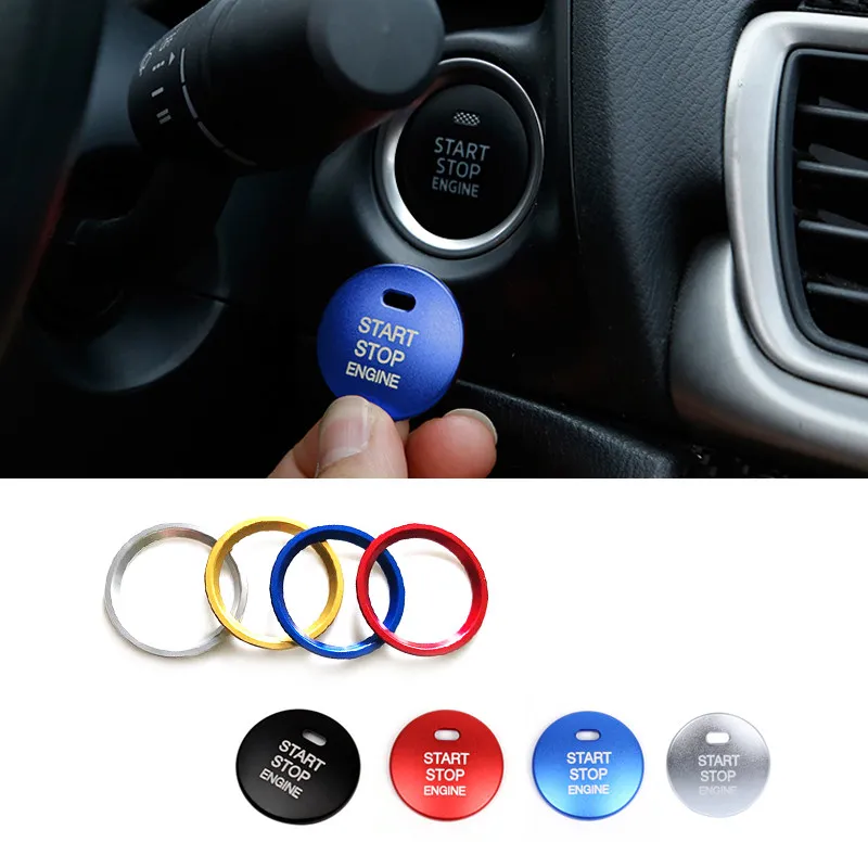 Car Aluminum Alloy Engine Start Stop Button Ring Cover Protective Trim For Mazda 3 Axela CX-3 CX-4 CX-5