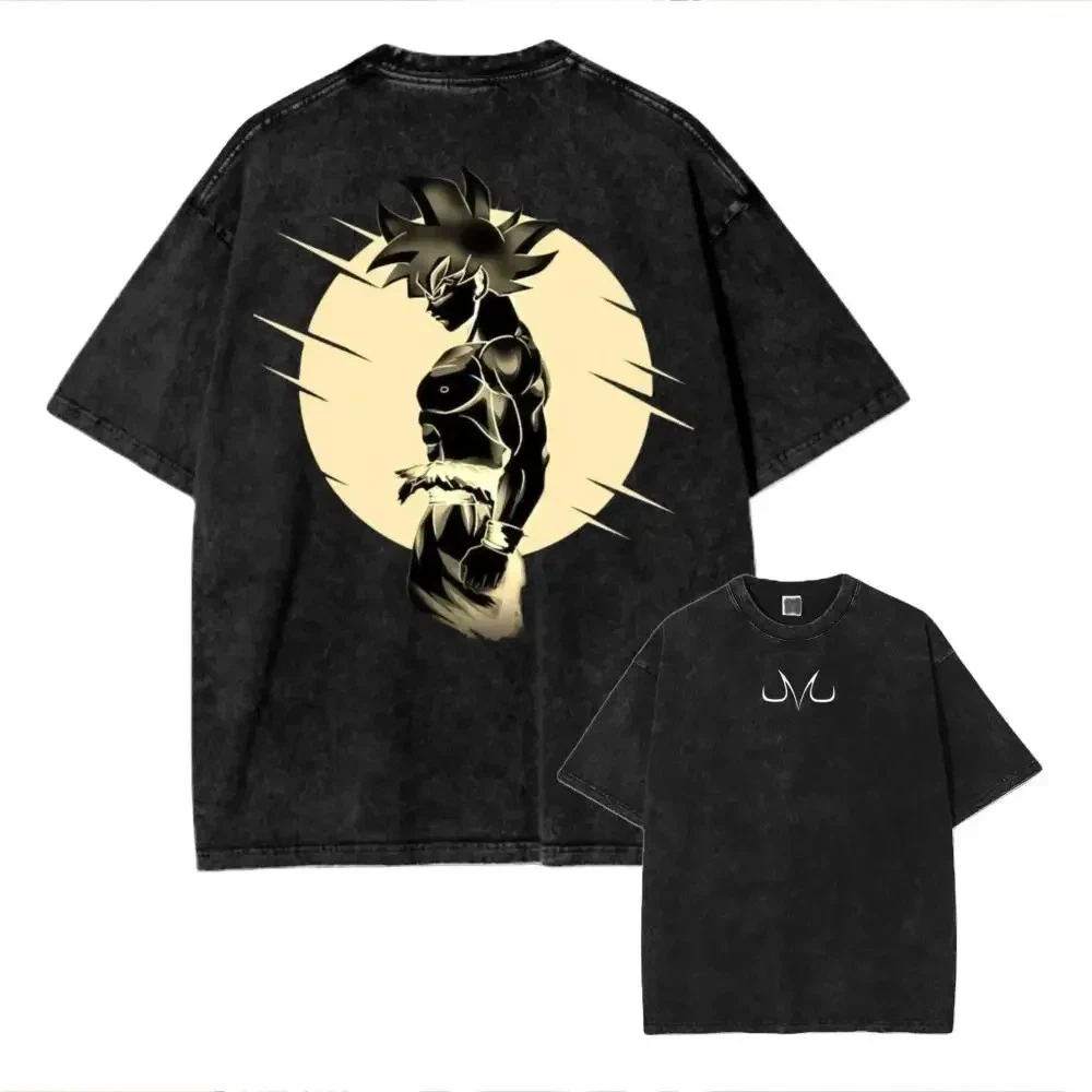 

Spring Summer Anime Dragon Ball Son Goku Vintage Washed T Shirt Men's Women Cotton Streetwear Casual Oversized loose tee tops