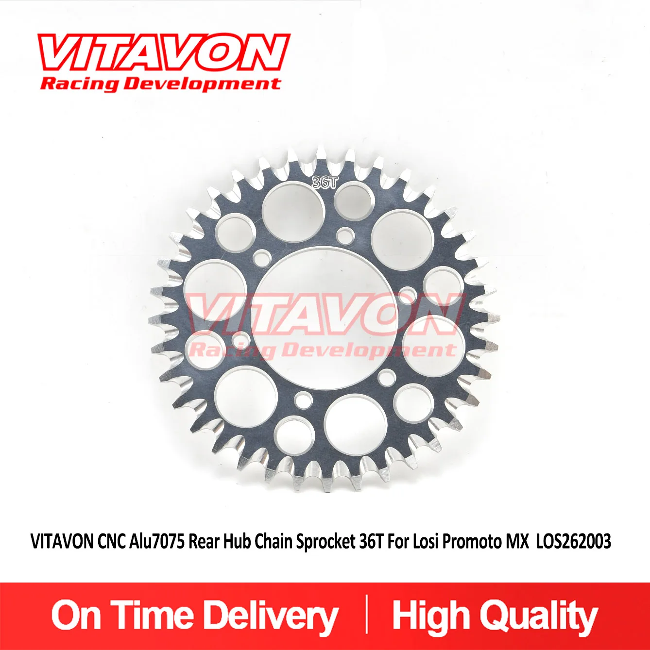 VITAVON CNC Alu7075 リアハブチェーンスプロケット 28T、30T、34T、35T、36T ロシプロモト MX LOS262003用