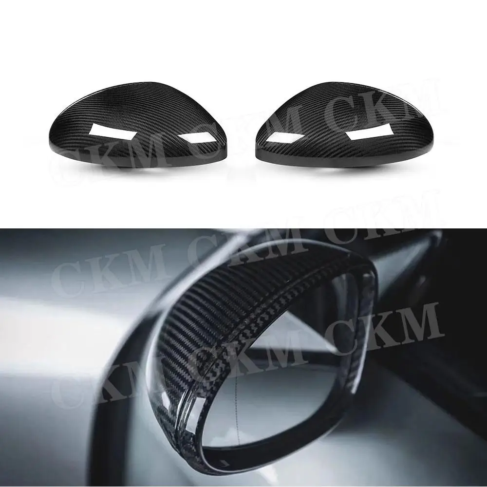 

CKMUUER Dry Carbon Fiber Parts Door Side Rearview Mirror Cap Trim Shell Covers For Porsche 718 982 2016 - 2021 Car Styling