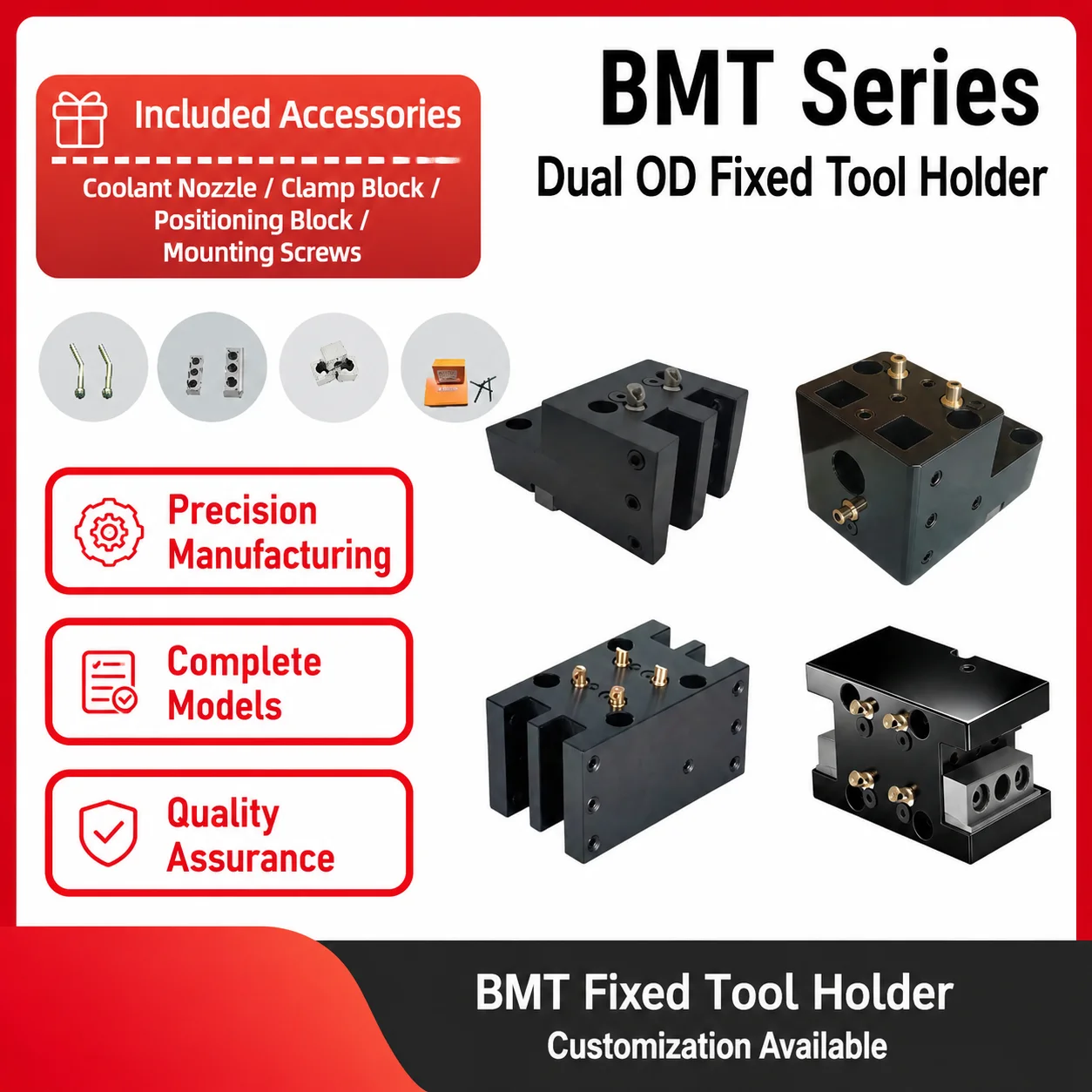 BMT55-20 Double Outer Diameter Fixed Tool Holder for CNC Lathe with Iron Power Composite Cutting System - Outer Diameter