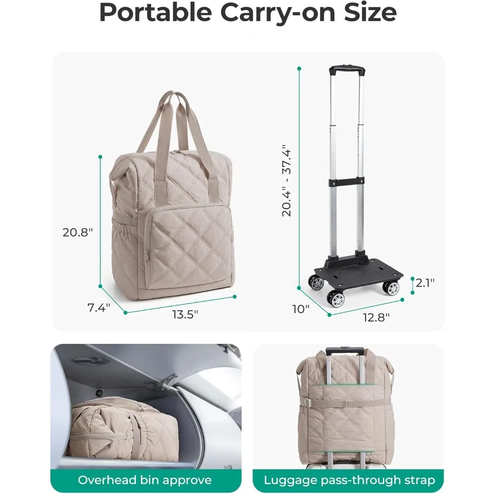 حقيبة سفر قابلة للحمل سعة 35 لترًا مع عجلات قابلة للفصل، وجيب مبلل من مادة PVC، وأمتعة للسفر بكفاءة #4