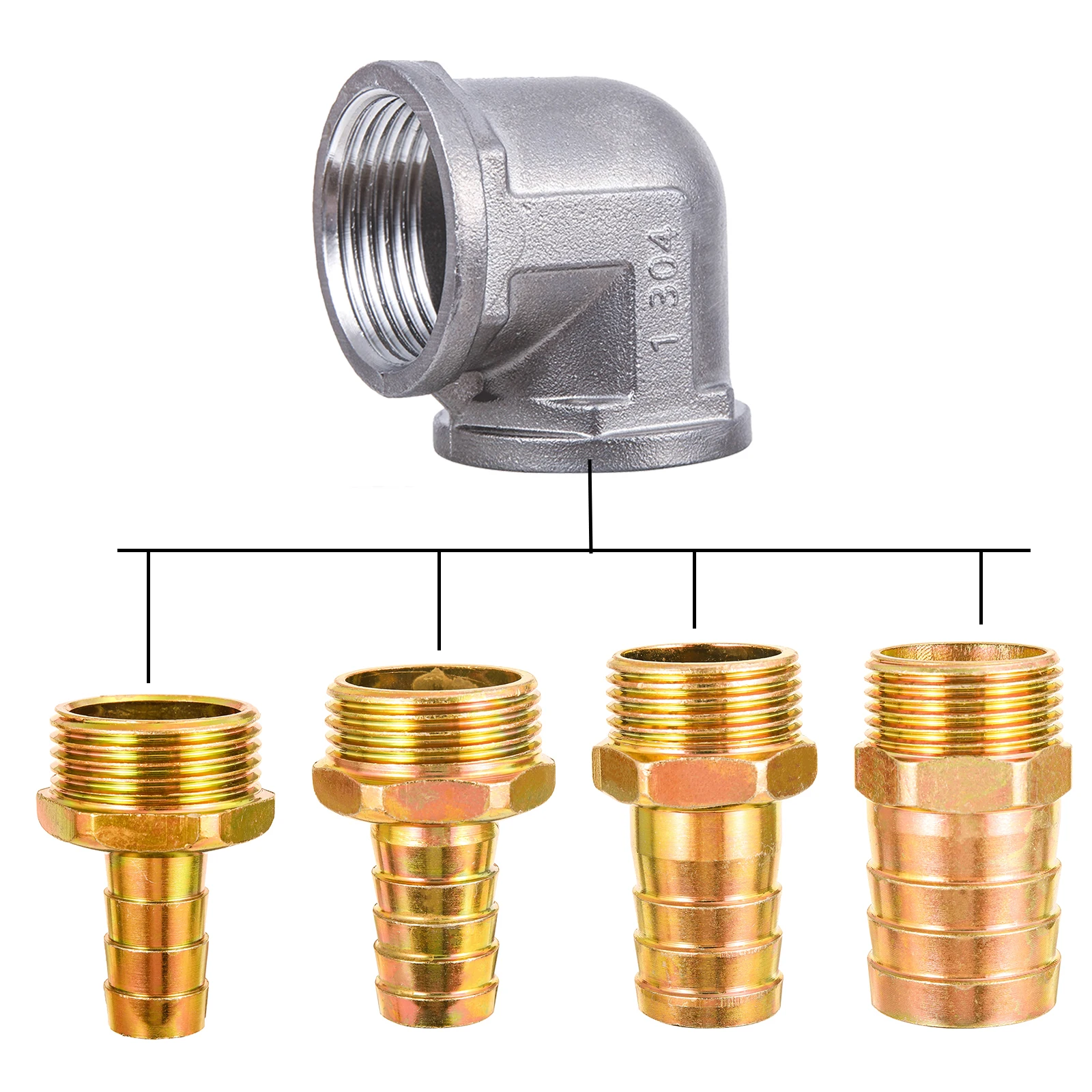 Brass Hose Fitting 16/19/25/32mm Barb Tail 1