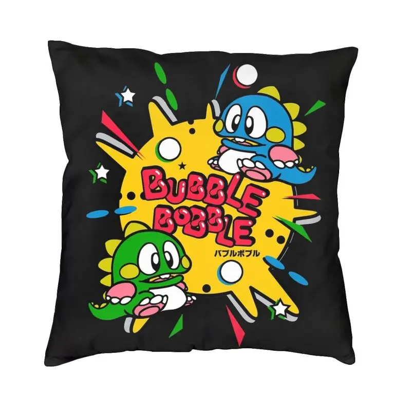 Bubbles Bobble Japanese FC Game Console Pillow Case 40x40cm Home Decor Luxury Cushion Decoration Salon Square Pillowcase