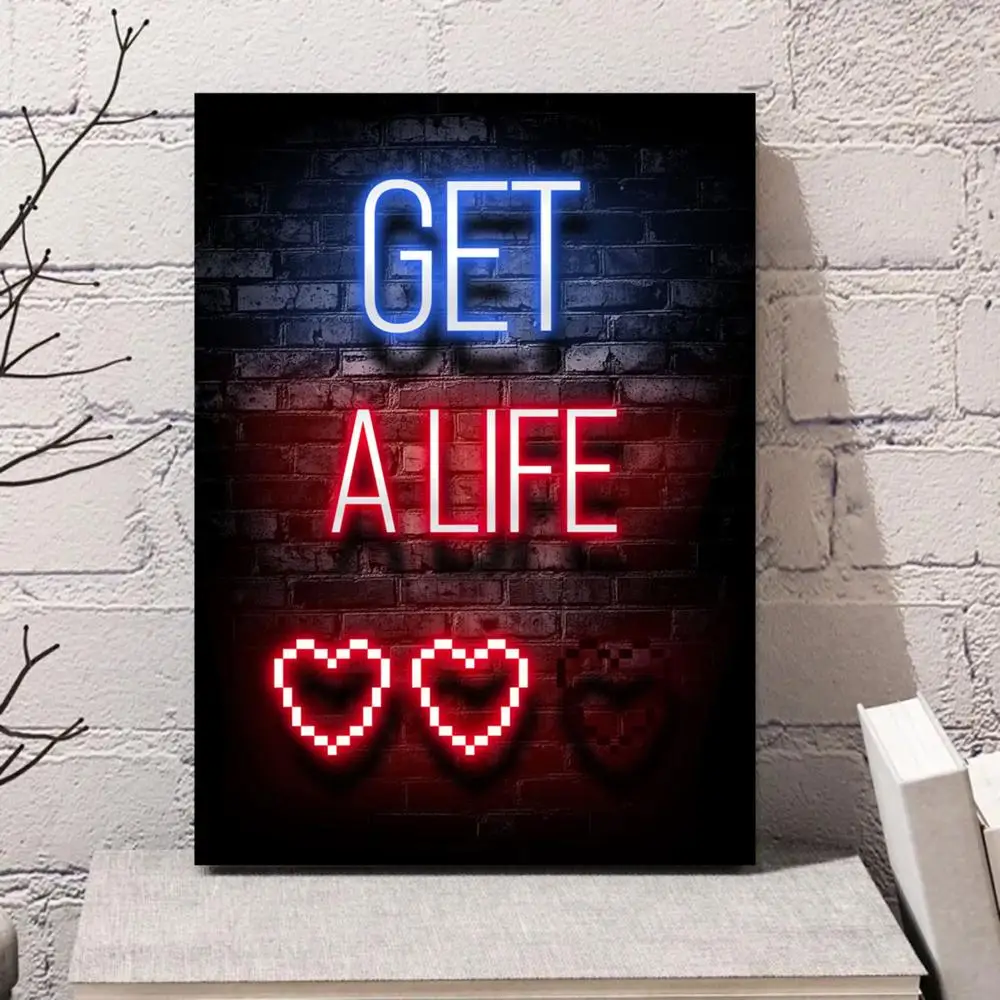 Neon Decor Whitepaper Poster Retro Kraft Paper Sticker DIY Room Bar Cafe Vintage Decorative Painting