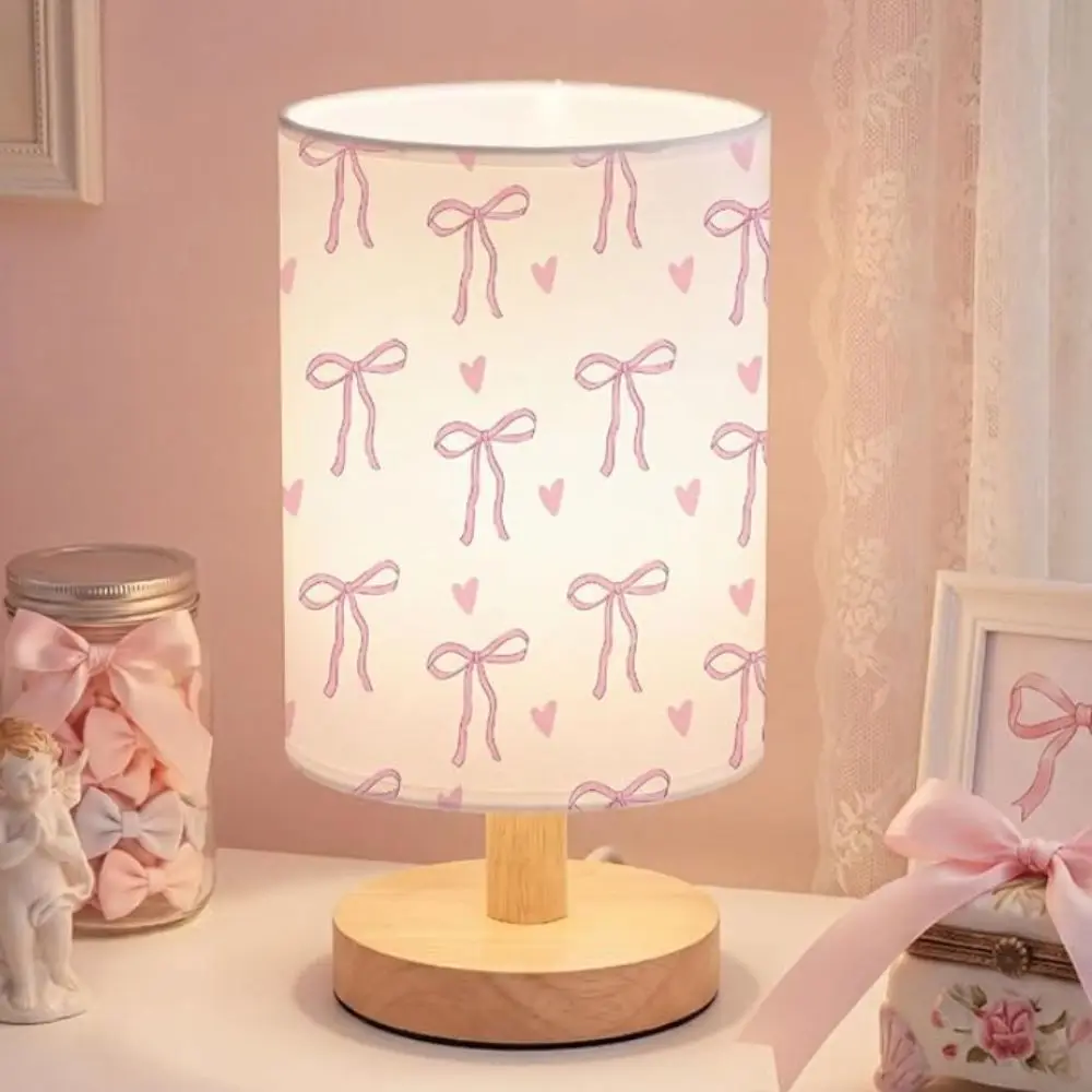 Nursery Light Linen Shade Fabric Table Lamp Soft Warm Eye Protection Ambient Lamp Dimmable Tricolor Light Night Light Kids