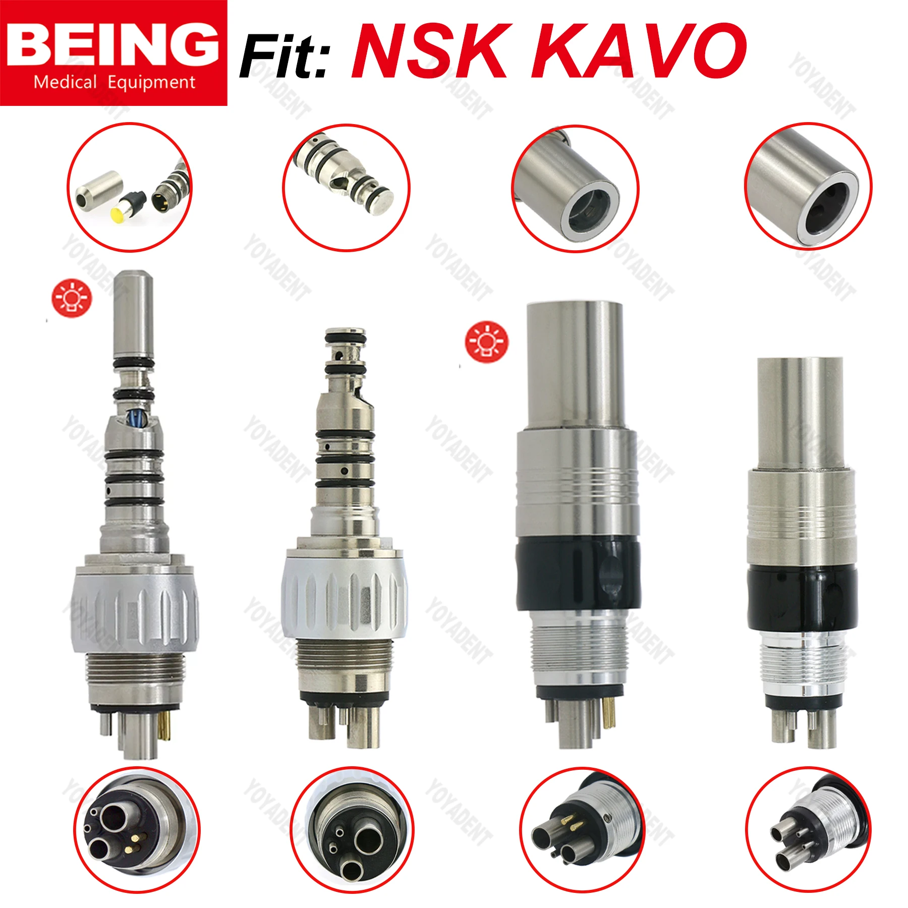 

Being Dental 4/6Holes Coupling LED Coupler For KAVO NSK High Speed Handpiece Dentistry Accessories