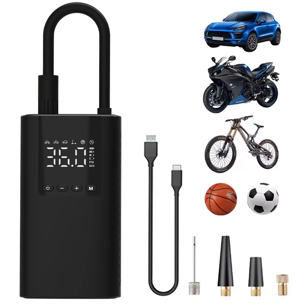 

Портативный автомобильный воздушный компрессор, высокоточный беспроводной электрический насос для накачки шин автомобиля, мотоцикла, велосипеда, мячей