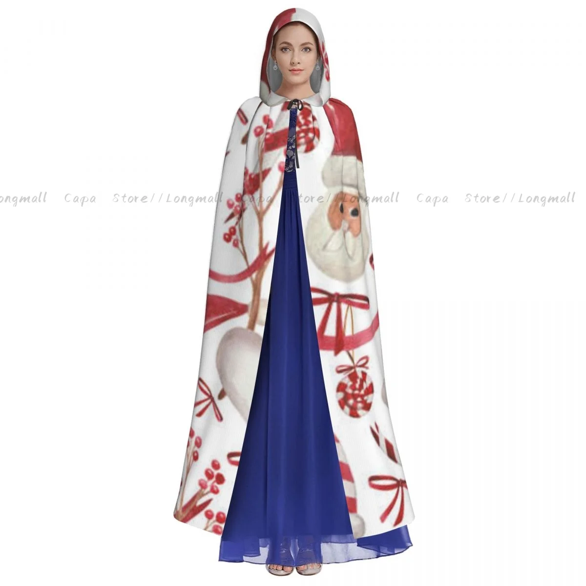 Christmas For Wrapping Paper New Year Christmas Hooded Cloak Coat Halloween Cosplay Costume Vampire Devil Wizard Cape Gown Party