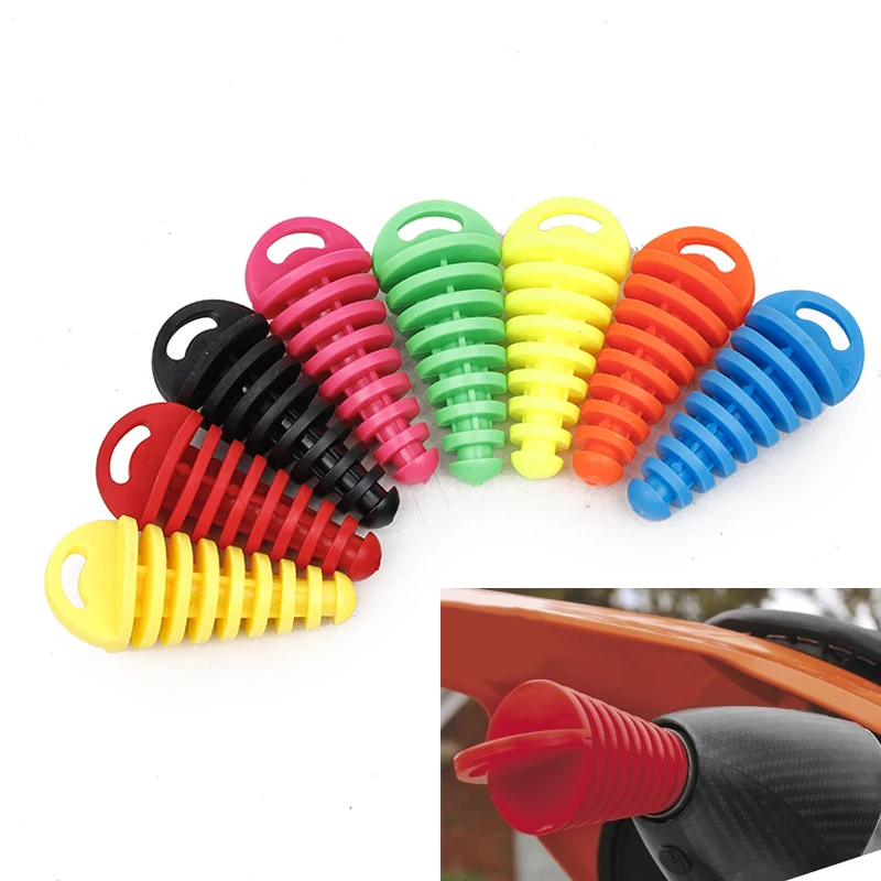 Exhaust Pipe Plug Motorcycle Motocross Tailpipe PVC Air Bleeder Plug Wash Plug Pipe Protector for Honda KTM Yamaha Kawasaki