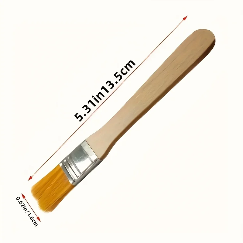 10Pcs Wooden Handle Nylon Bristle Paint Brush for Oil Painting, Dusting and Cleaning - Unrechargeable Hand Tool Set Without Batt