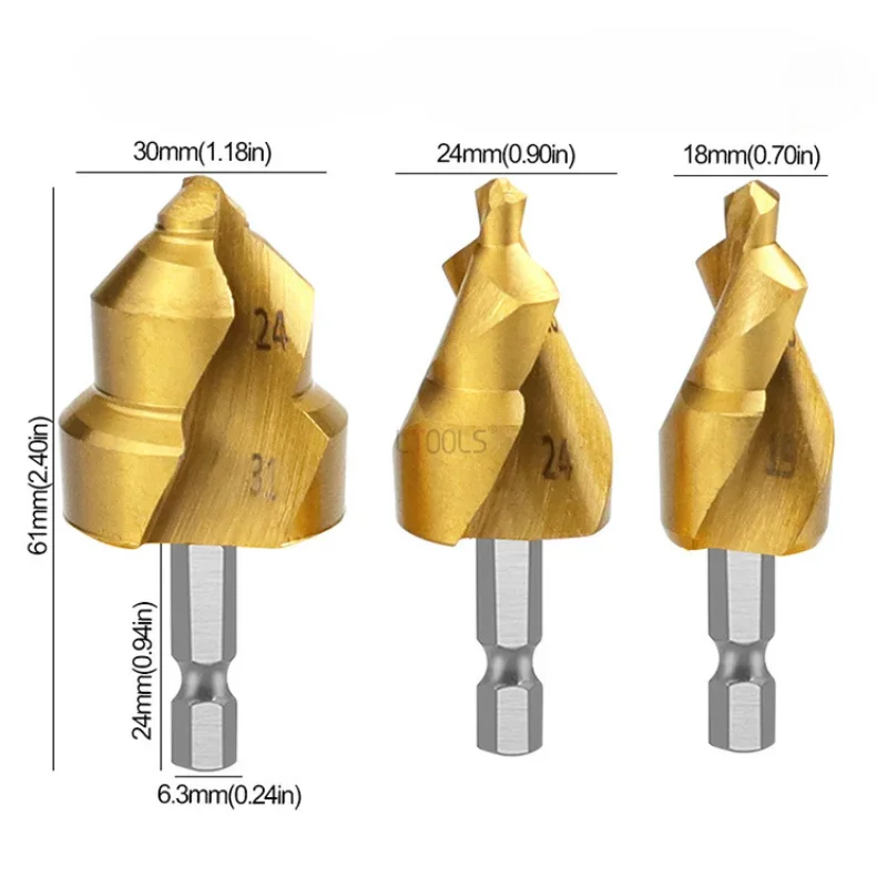 Broca de elevación de tubería de agua PPR mejorada, taladro de escalera con mango Hexagonal 20/25/32, reparación de fugas de cable interno, herramienta de tubería de agua