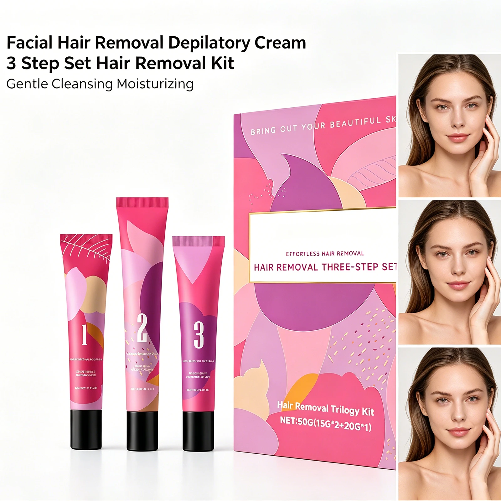 얼굴 털 제거 3단계 키트 가정용 순한 클린 모이스춰라 - Hair Care Step 리뷰 및 가격