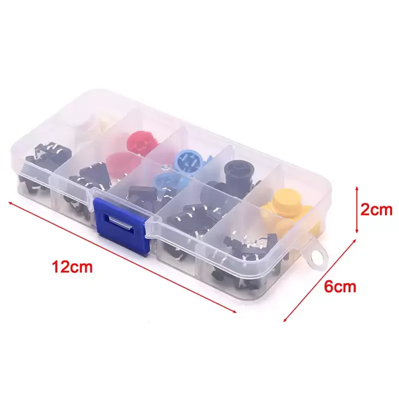 25Pcs 12127.3mm Round Tact Push Button Switch Micro Momentary Switch with Button Cap Electronic Accessories Kit
