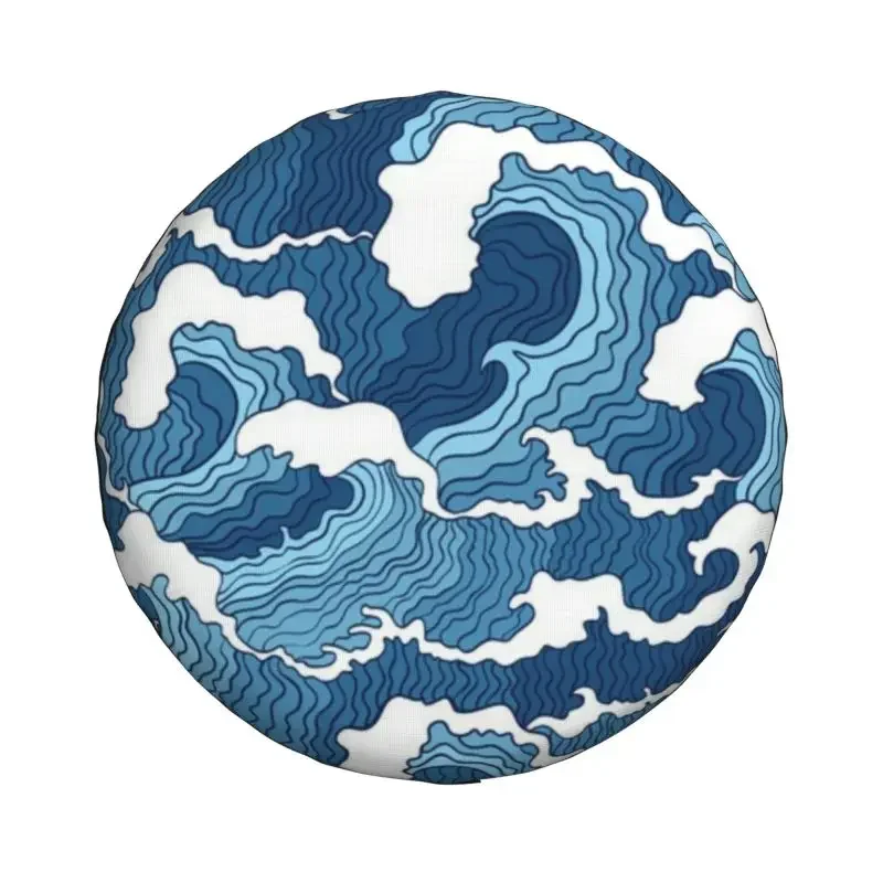 Custom Great Wave Kanagawa Pattern Spare Tire Cover for Grand Jeep RV SUV Trailer Ocean Sea Waves Car Wheel Protector Covers