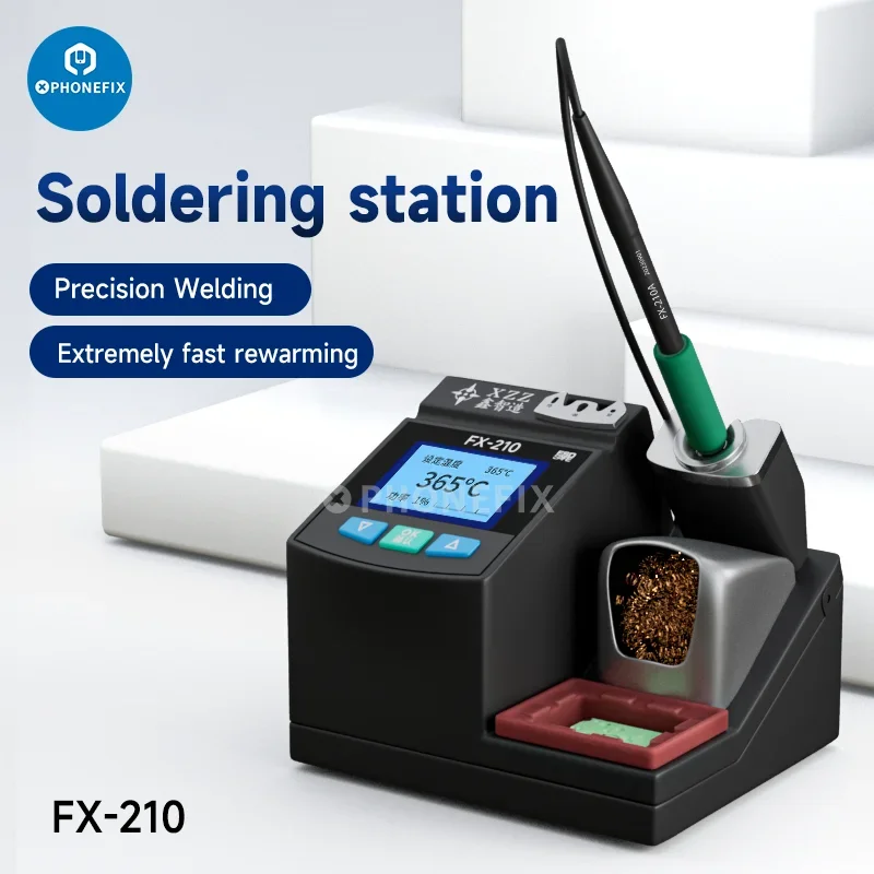 XZZ FX-210 Lead-free Intelligent T210 Rapid Heating Soldering Station with 3 OEM Solder Iron Tips for PCB BGA Precision Welding