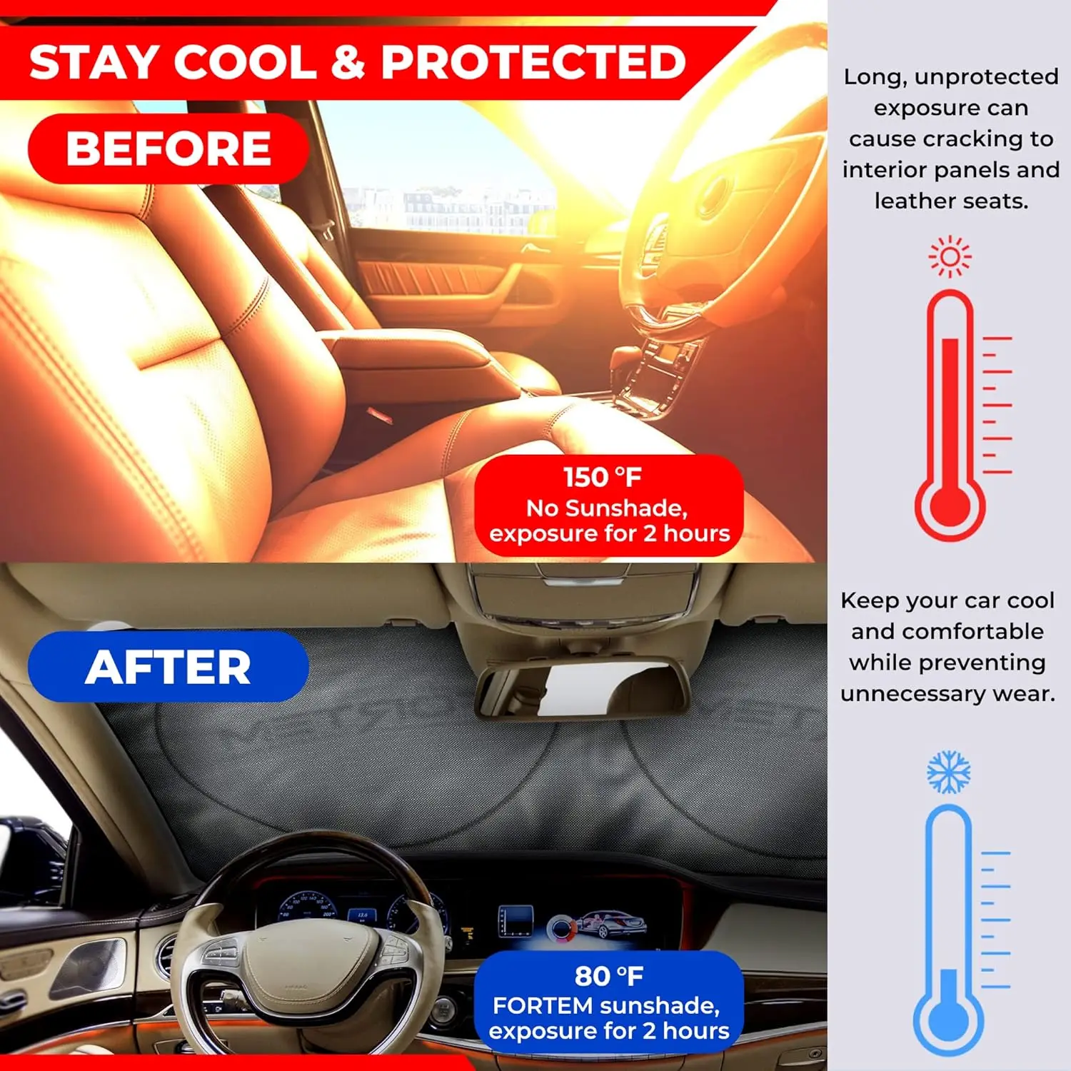 Parasol de coche para parabrisas, parasol reflectante para parabrisas, poliéster 240T, protección solar interior automotriz, calor definitivo