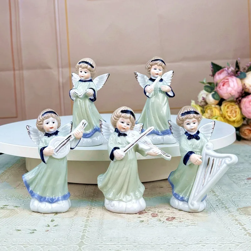European ceramic figure angel decoration, creative living room decoration, home decoration