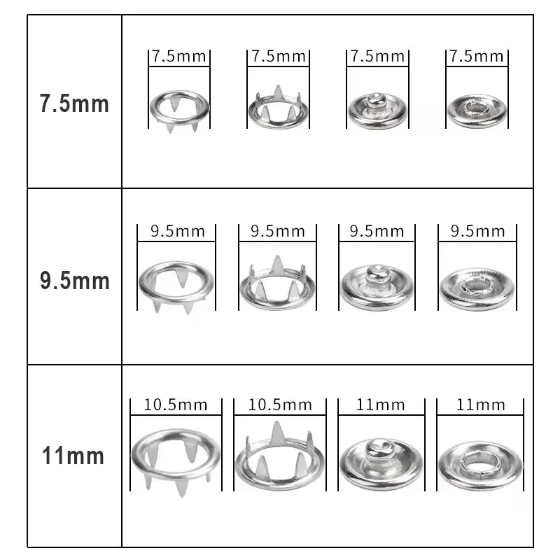 7.5/9.5/11 mm Snap Buckle Installation Tool Europe Button Machine Special Mold (12mm+M6) Snap-Fastener Eyelets Leather Rivets