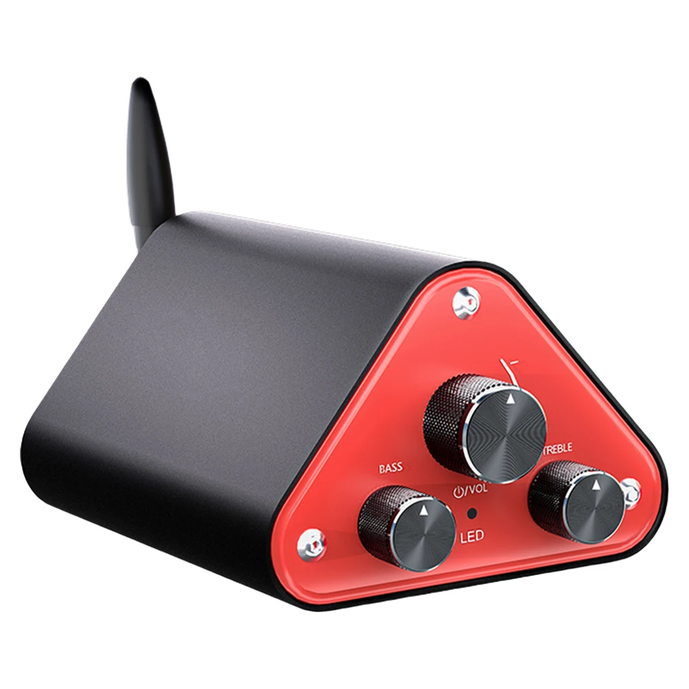 مضخم صوت صغير BT5.4/USB/AUX 3 طرق الكمبيوتر الصوت أمبير 50 واط + 50 واط HiFi 2.0 ستيريو مضخم رقمي للمنزل التلفزيون الهاتف استوديو