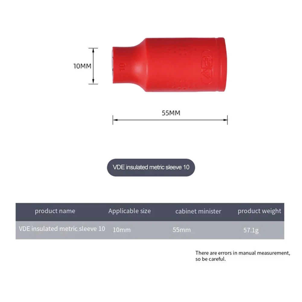 Electrical Insulation Insulated Socket Wrench 3/8 Ratchet Wrench Chrome Vanadium Steel Electric Shock Prevention