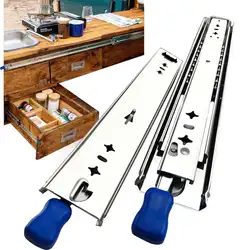 CXHIIA 53mm Heavy Duty Drawer Slide With Lock-In And Lock-Out ,10-60in 3-Fold Guide Rail ,256LBS Full Extension Ball Bearing