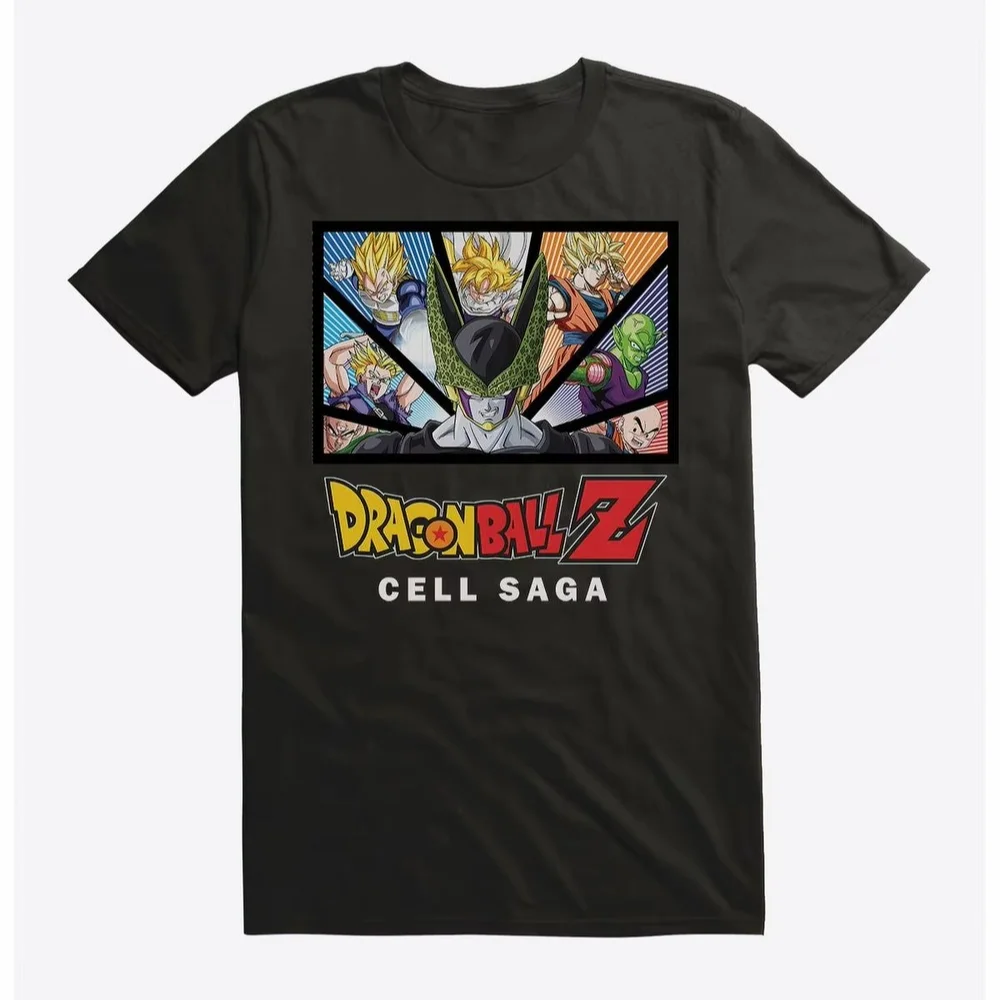

Dragon Ball Anime T-Shirt Z Cell Saga Men's Fashion Trend Street Short Sleeve Women's High Quality Summer Crew Neck Top