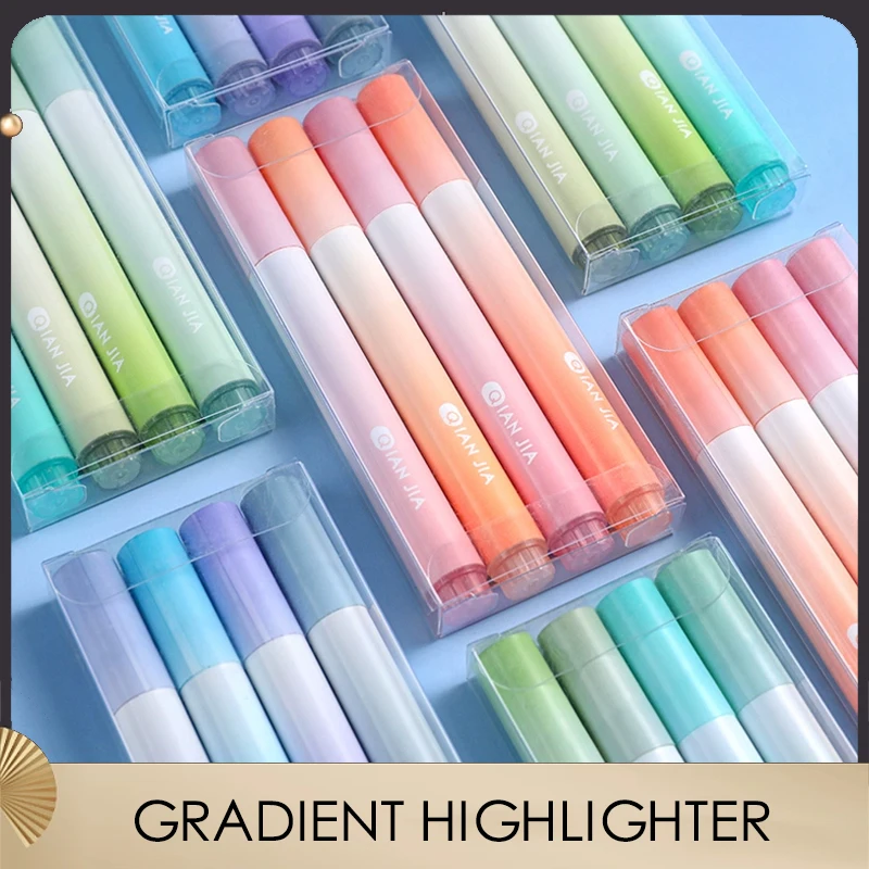 

Gradient Fluorescent Pen Student Highlight Marker Pen Highlighter Stationery Kawaii Pen For Girls Color Ledger High Appearance