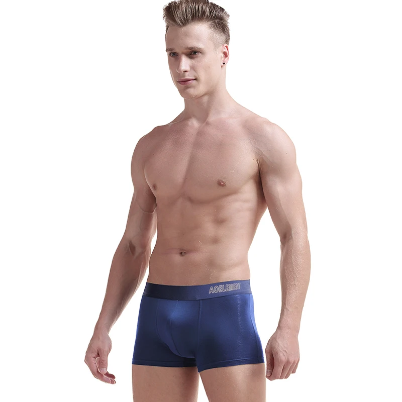 

Aoelement 4-Pack Men's Modal Sexy Mid-Rise Breathable Boxer Briefs