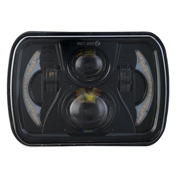 사각형 밀폐형 빔 LED 프로젝터 헤드라이트, 플림 닷지 GMC 지프 체로키 랭글러 XJ YJ용, H6054, 7x6 인치, 5x7 인치, 1 개 