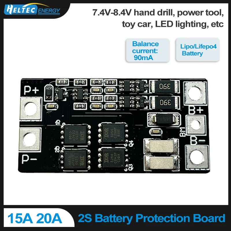 

2S 15A 20A 7.4V 18650 Lithium Battery Protection Board/BMS Board Standard/Balance For DIY hand drill/power tool/toy car