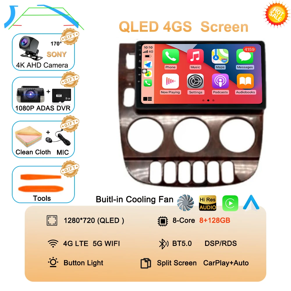 Android 15 Carplay Auto Voor Benz M-Klasse W163 ML 1997 1998 1999 2001 2002 2003 2004 2005 Autoradio multimedia Speler Stereo DSP
