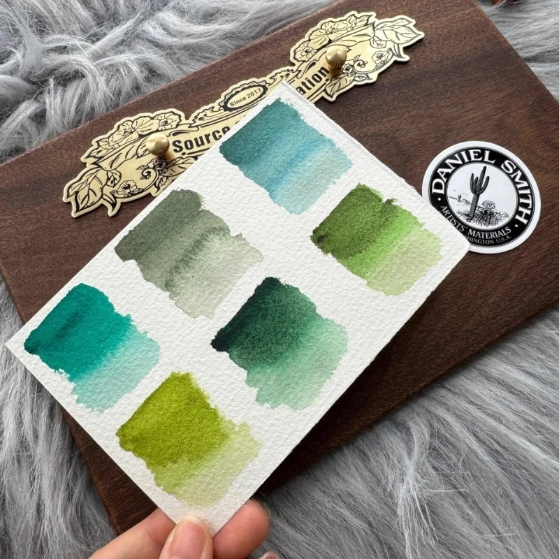 다니엘 스미스 그린 6 색 수채화 안료 패키지 1ML/2ML 휴대용 수채화 아티스트 여행 그림 미술 용품