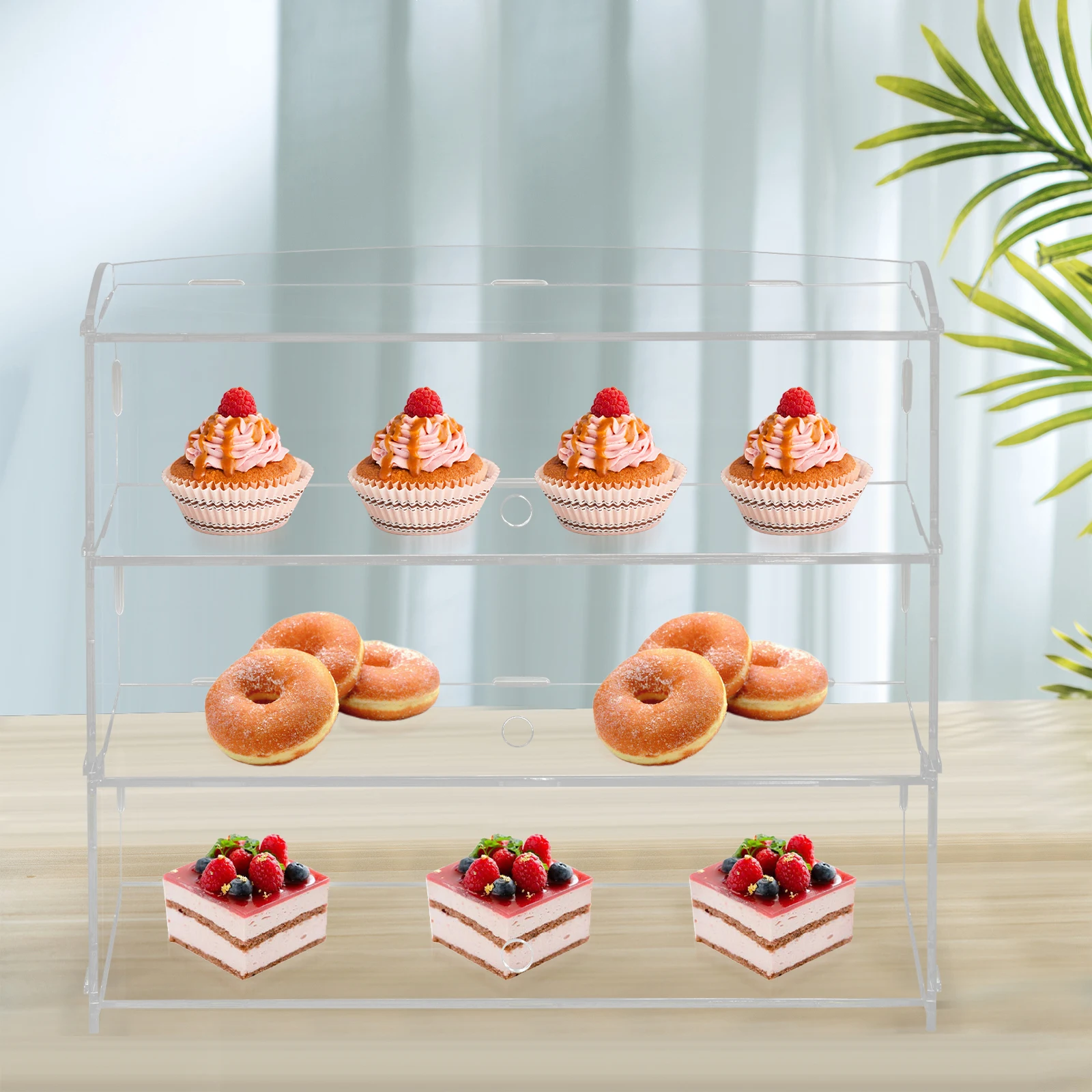 Acrylic Display Case Bakery Pastry Display Case Retail Display Counter Cases Acrylic Display Shelf Donut Cookie Display Cabinet