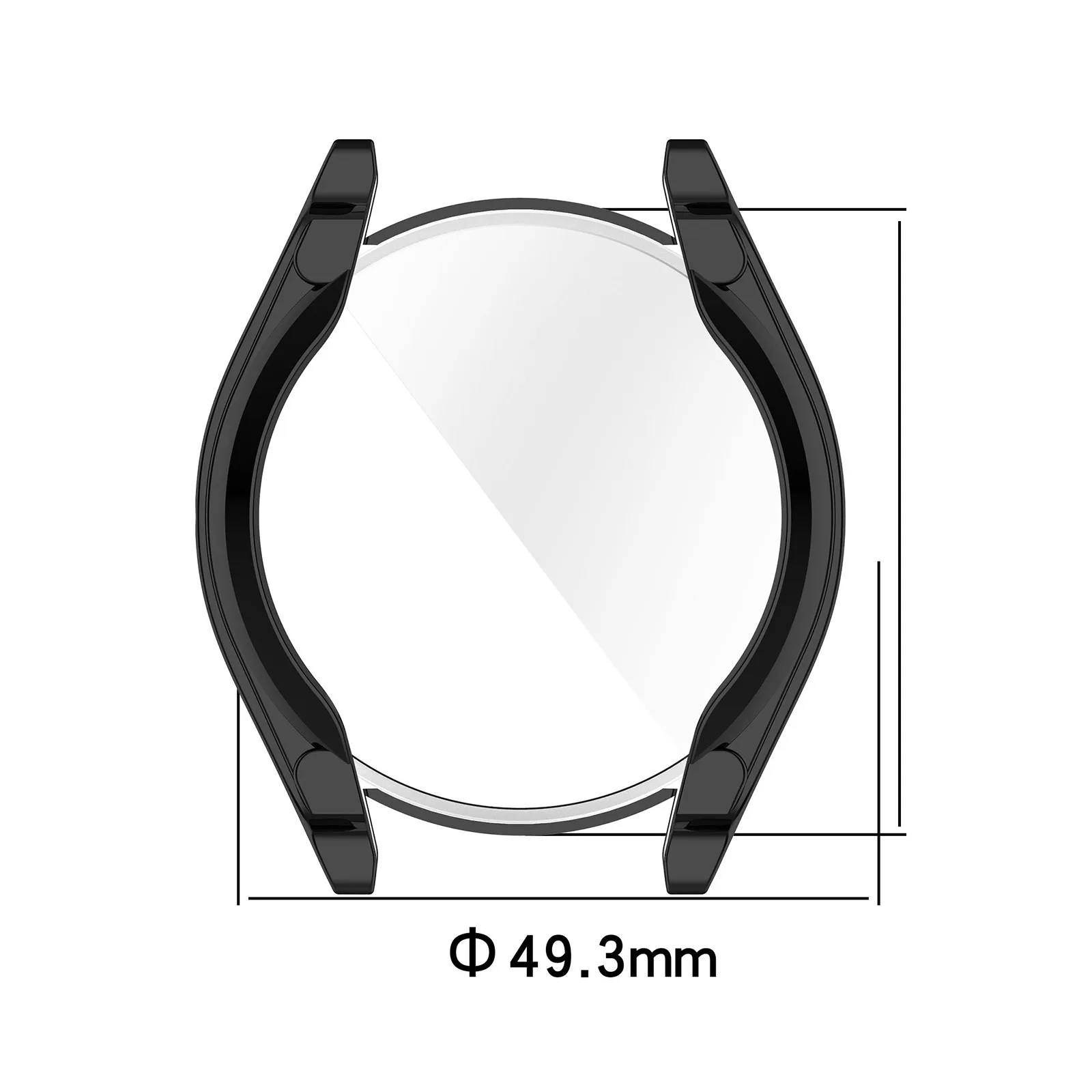 Tempered Glass Screen Protector Case for Huawei Watch Buds , Anti-scratch Full Coverage TPU Sofe Protection Cover+Film