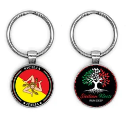 1pc Trendy Sicilia Keychains For Women Girls Triskele Tree Of Life Keychain Jewelry Souvenir Birthday Gifts