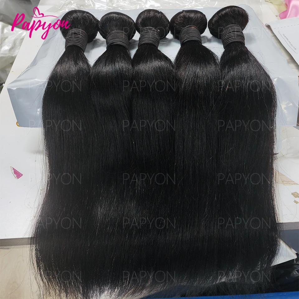 12A Straight Human Hair Bundles Brazilian Raw 100% Human Hair Extensions 34 36 38 40 42 Inch Straight Weave Bulk Braiding Hair