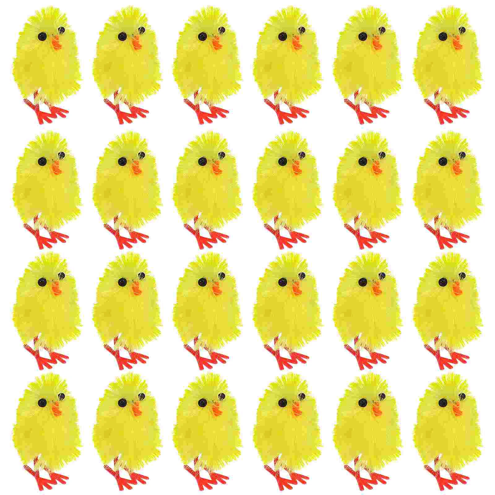 60 Pcs Hat Easter Decoration Office Pink Decorations Mini Chickens Chemical Fiber and Plastic Desktop