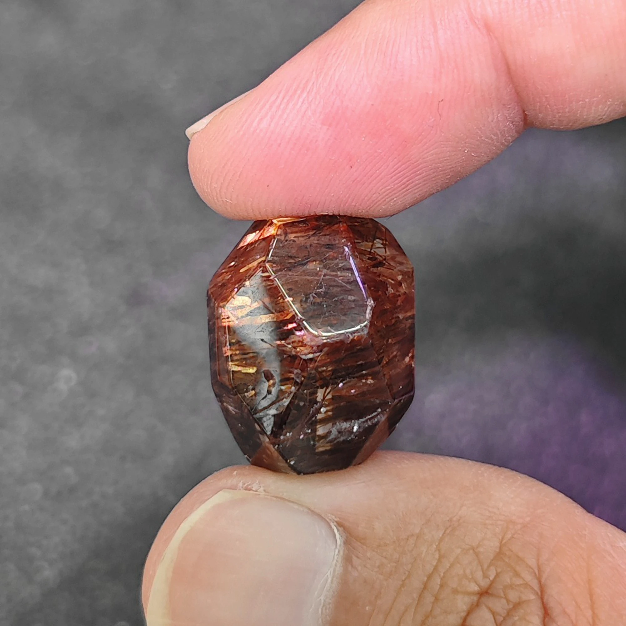 20mm Black Gold Super Seven Loose Gemstone Bead Faceted Freeform Cut Center Drilled Focal Bead DIY Jewelry Crafting Supplies