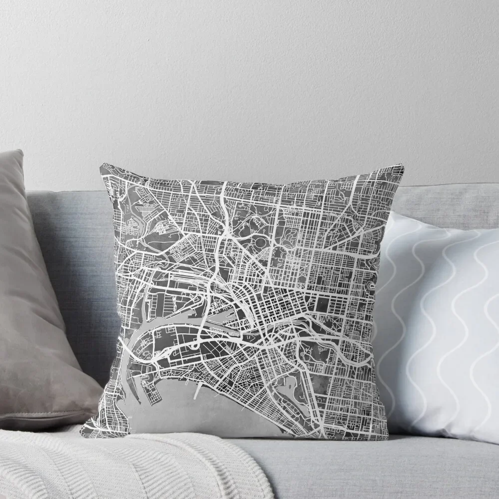 Melbourne Australia City Street Map Throw Pillow Cushion Child Decorative Cushion Cover pillow