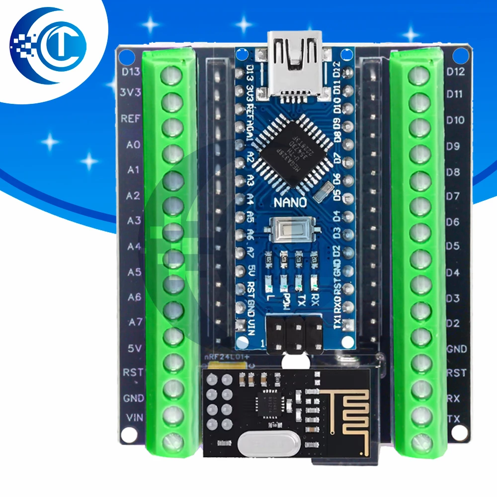 CH340 FOR Arduino Nano 3.0 Replacement Board (ATMEGA328/328P) - Preloaded Bootloader with Mini USB Port