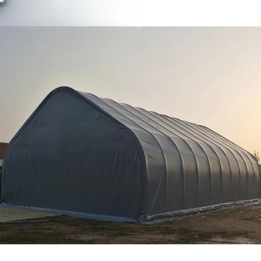 Grande dossel de construção de armazenamento de tecido de arco de treliça dupla pré-fabricada