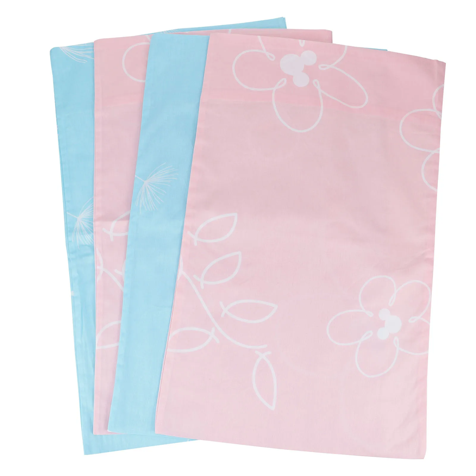 

4pcs Cotton Pillowcase Floral Design Gentle Touch Safe Skin Decorative Pillows Covers Home Sofa Car Coffee Shop Library