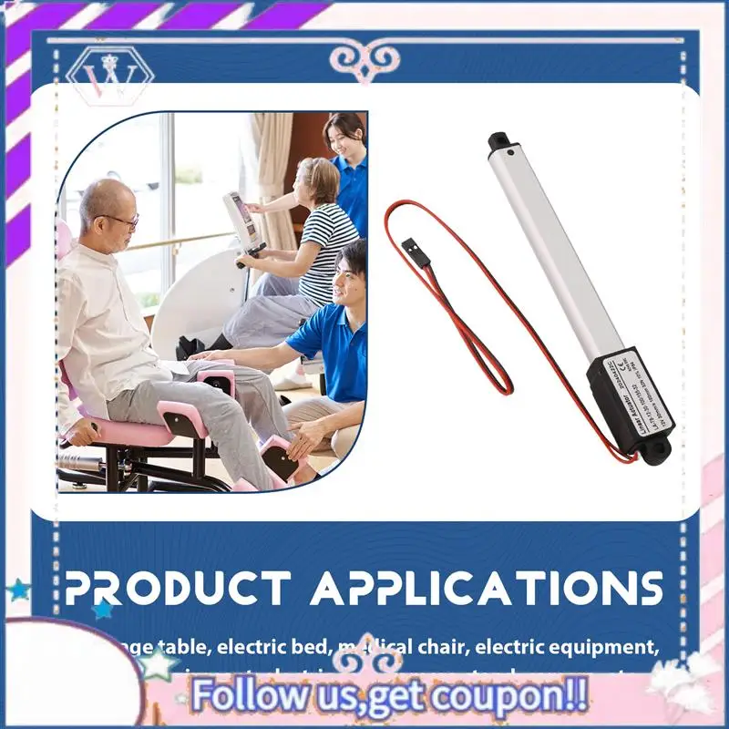 

Premium DC 12V Waterproof IP54 Mini Linear Actuator 100 Mm Stroke Electric Linear Motor Window Opener 30 Mm/S Speed