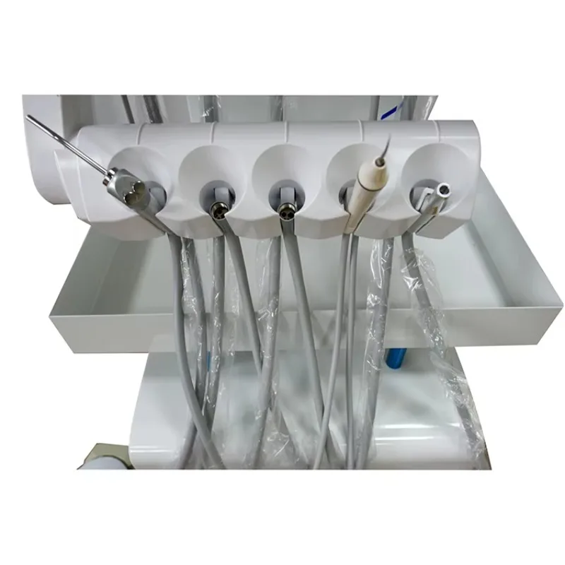 S113 عربة محمولة عربة طبية للأسنان معدات وحدة طب الأسنان المتحركة الفاخرة المنقولة المحمولة في الهواء الطلق مع مصباح اختياري