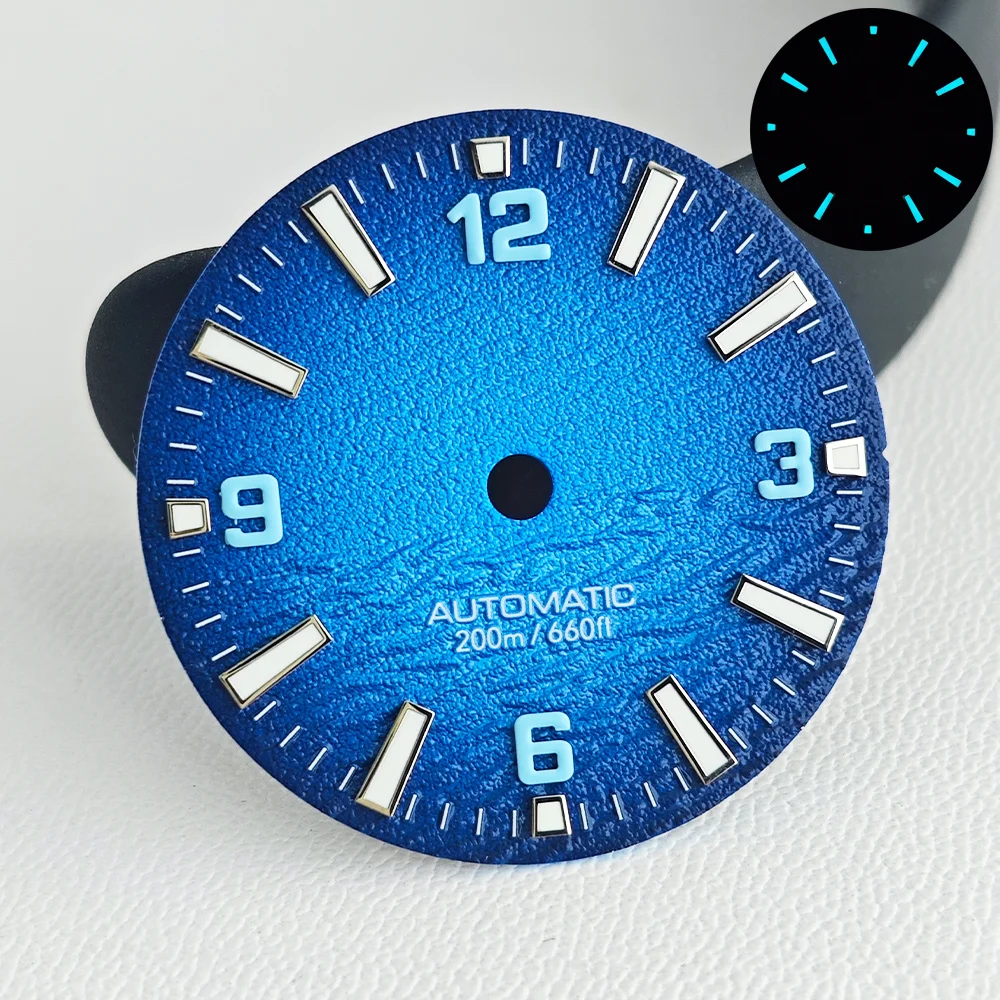 28,5mm Neues Design Sea NH35 Zifferblatt C3 Leuchtend/BGW9 Leuchtend Passend für NH35 NH36 Uhrwerk Mechanisches Uhrenteil für Herren – Detail 1